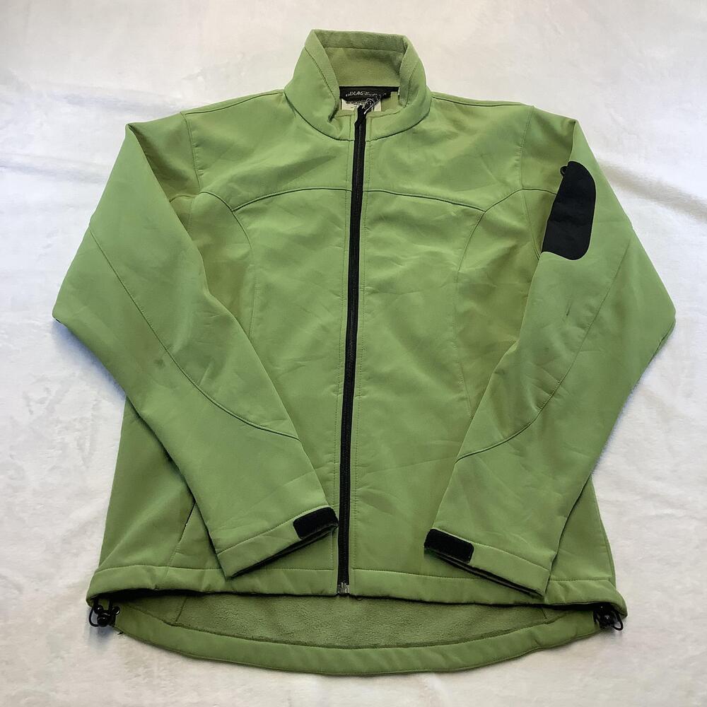 Black Diamond Jacket Womens Medium Green Softshell Fleece Lined Full Zip Outdoor
